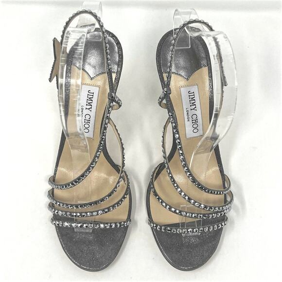 Jimmy Choo Lynn Star Crystal Embellished Suede Sandals Size EU 39 - Picture 2 of 12